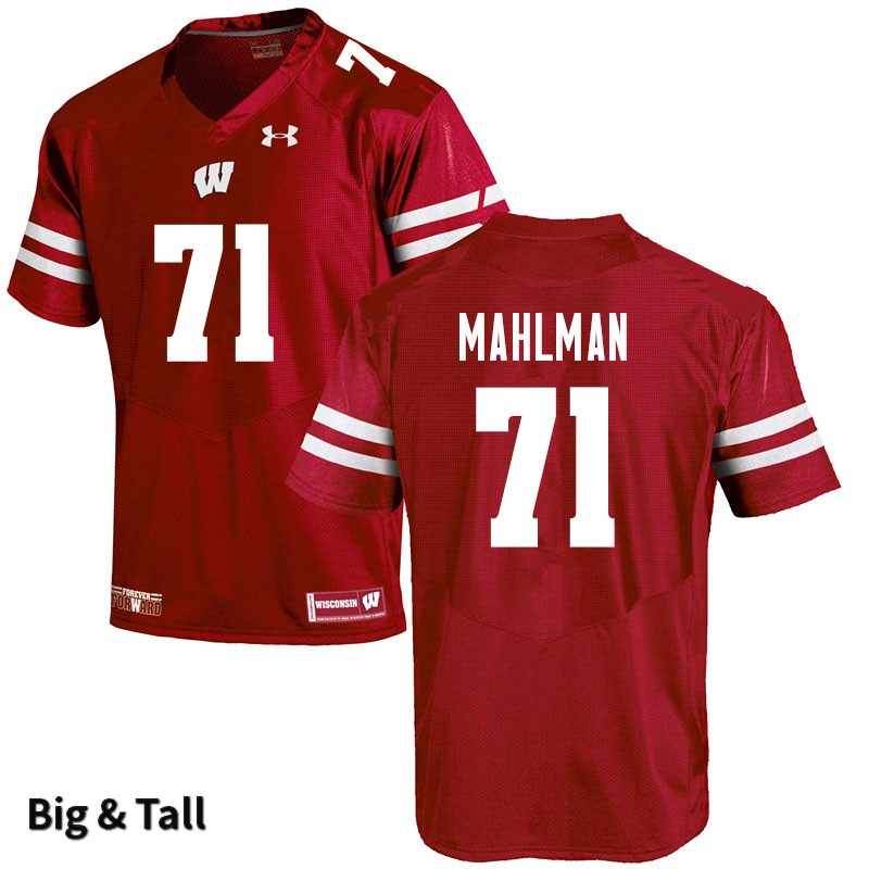Wisconsin Badgers Men's #71 Riley Mahlman NCAA Under Armour Authentic Red Big & Tall College Stitched Football Jersey FJ40D10RV